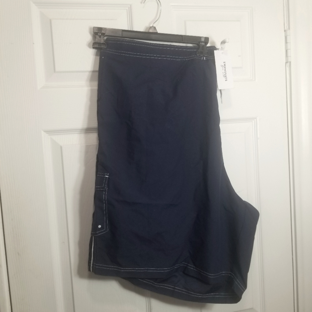 Men’s Swim Trunk, SwimSuits For All 5x Blue, w/pocket. 50 in Waist M AND B BOX 2
